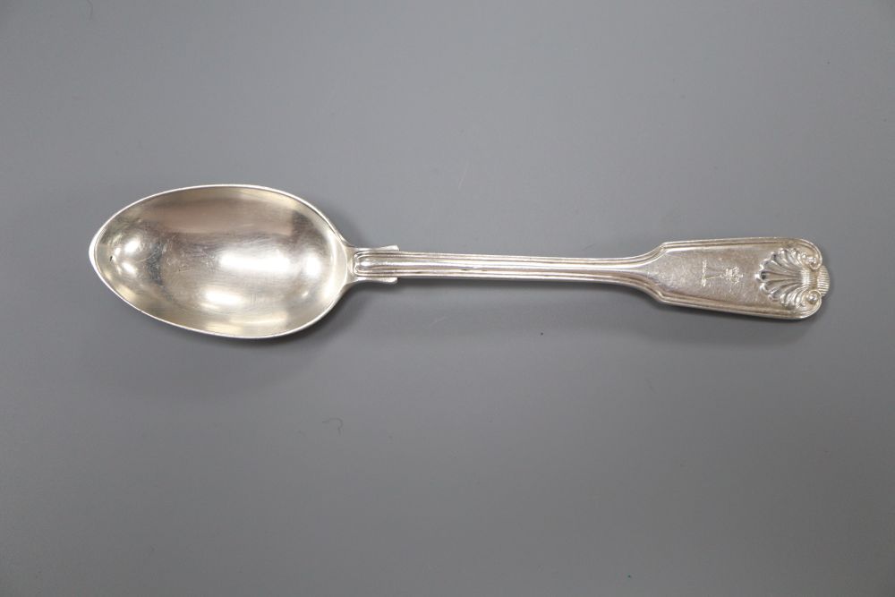 Fourteen assorted 19ct century silver fiddle, thread an shell pattern teaspoons, various dates and makers and two other spoons